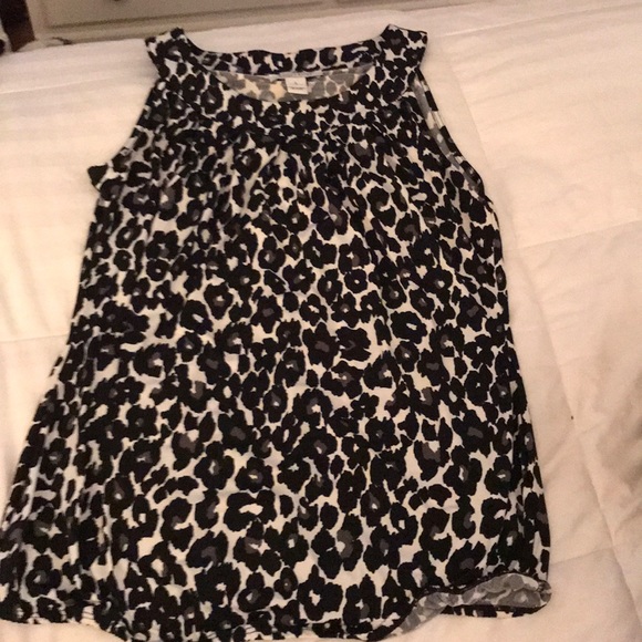 White House Black Market Tops - Black and white cheetah print top